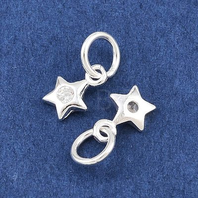 925 Sterling Silver Pave Clear Cubic Zirconia Charms STER-A049-08D-S-1