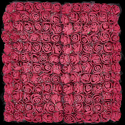 288Pcs Foam & Iron Artificial Flower AJEW-SP0003-58B-1