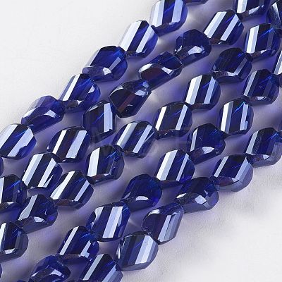 Electroplate Glass Beads Strands EGLA-E057-04B-1