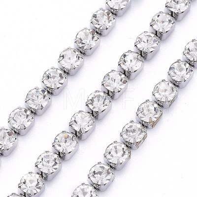 304 Stainless Steel Rhinestone Strass Chains STAS-T055-12P-A-1
