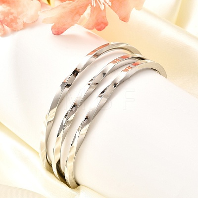 Non-Tarnish 304 Stainless Steel Cuff Bangles BJEW-K222-02P-1