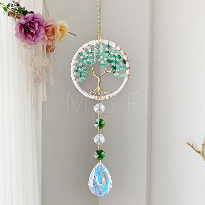 Teardrop Glass Suncatchers PW-WG32B12-02-1