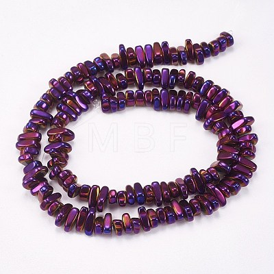 Electroplated Non-magnetic Synthetic Hematite Beads Strands G-P367-G01-1