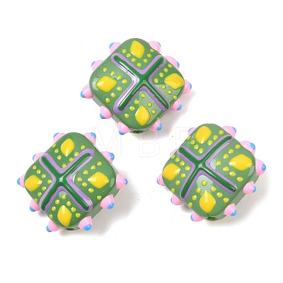 Glass Imitation Jade Beads GLAA-L051-03F-1