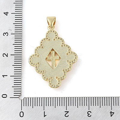 Brass Micro Pave Clear Cubic Zirconia Pendants KK-Q813-16A-G-1