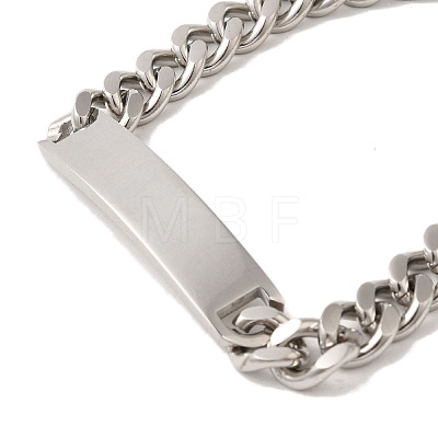 Rectangle 304 Stainless Steel Bracelet for Women BJEW-B101-01P-1