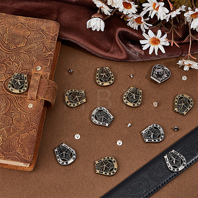 12Pcs 2 Colors Luggage Leather Belt Alloy Craft Solid Screw Rivets MOST-CL0001-01-1