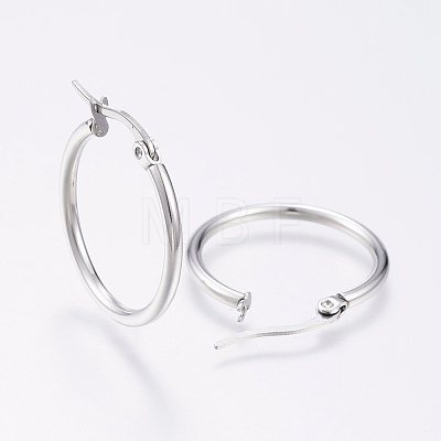304 Stainless Steel Hoop Earrings EJEW-F105-08P-1