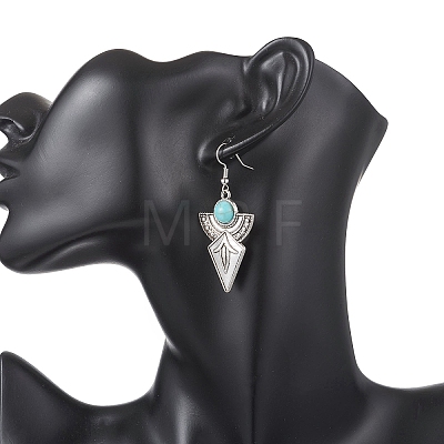 Synthetic Turquoise & Alloy Dangle Earrings EJEW-JE06922-1
