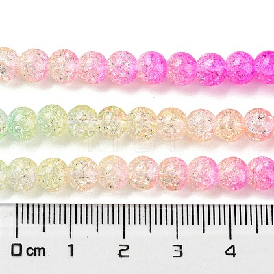 Spray Painted Crackle Glass Beads Strands DGLA-C002-6mm-05-1