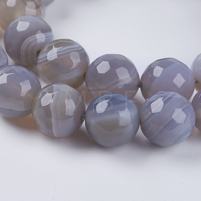 Natural Striped Agate/Banded Agate Beads Strands X-G-G581-10mm-09-1