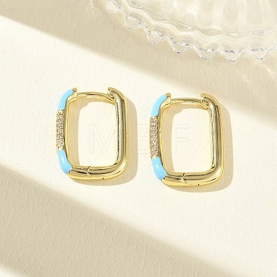 Brass Micro Pave Cubic Zirconia Hoop Earrings KK-CBA98BA-01G-B-1