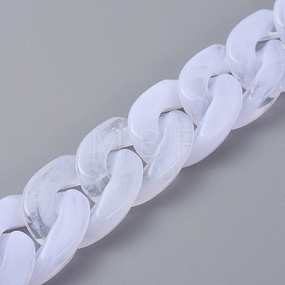 Handmade Acrylic Curb Chains/Twisted Chains AJEW-JB00530-1