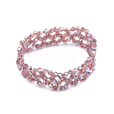 Bling Glass Beaded Stretch Bracelet BJEW-N018-03-07-1