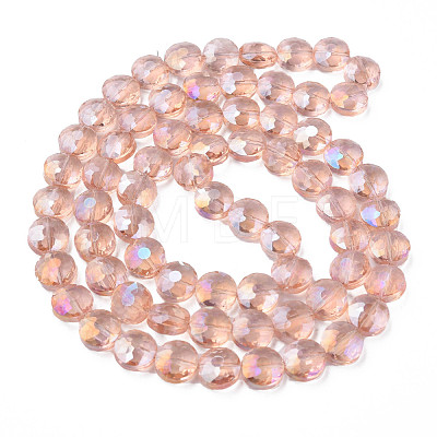 Electroplate Transparent Glass Beads Strands EGLA-N002-38-C03-1
