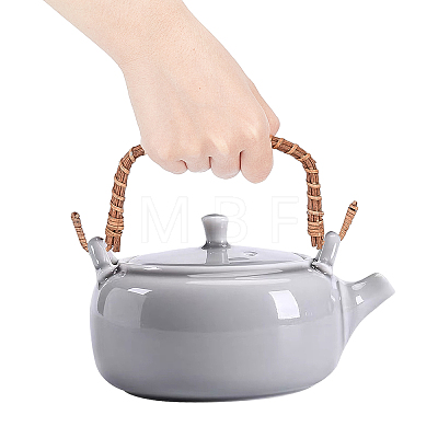   4 Pcs 2 Colors Rattan Metal Teapot Handle FIND-PH0001-06-1