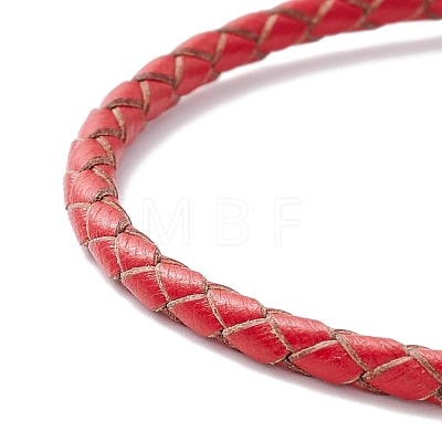 Braided Leather Cord Bracelet for Women BJEW-C009-01A-1