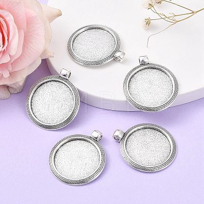 Tibetan Style Alloy Pendant Cabochon Settings LS-TIBEP-N003-71AS-1