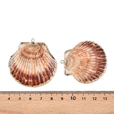 Natural Scallop Shell Pendants SSHEL-N038-17-1