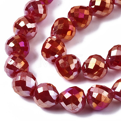 Electroplate Glass Beads Strands EGLA-Q125-007G-1