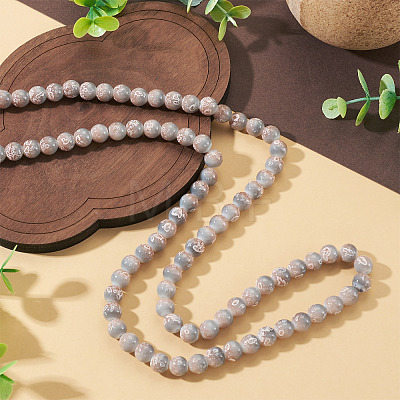 1 Strand Baking Paint Glass Beads Strands DGLA-TADJ0001-02E-1
