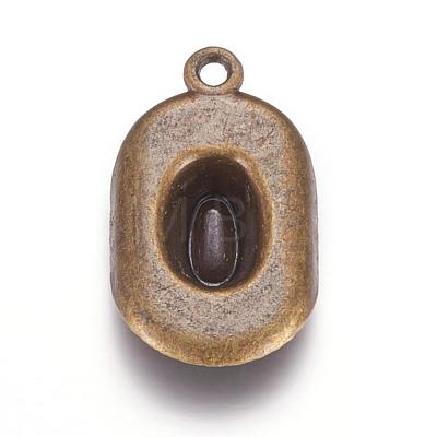 Tibetan Style Alloy Hat Pendants TIBEP-1023-AB-FF-1