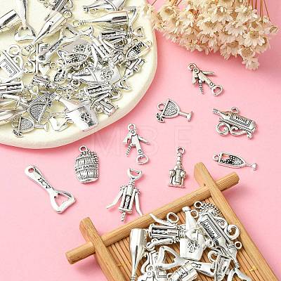 100pcs 10 Style Tibetan Style Alloy Pendants TIBEP-CJ0001-27-1