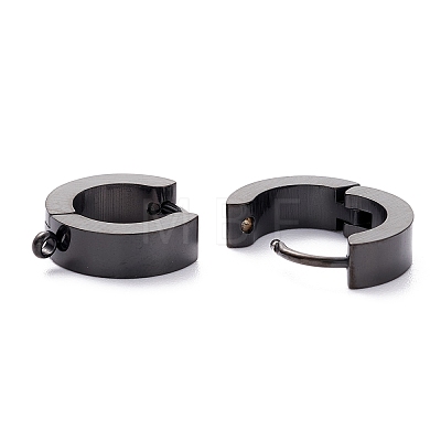 304 Stainless Steel Huggie Hoop Earrings Findings STAS-I167-01B-EB-1