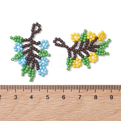 Glass Seed Beaded Pendants PALLOY-MZ01274-1