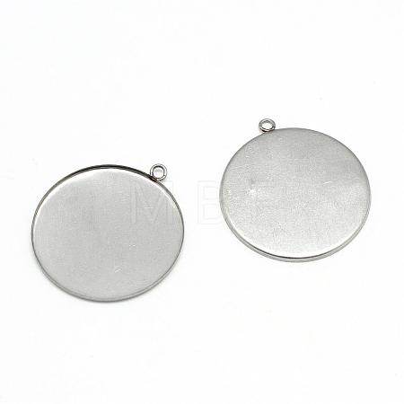 Tarnish Resistant 304 Stainless Steel Pendant Cabochon Settings STAS-T008-129-1