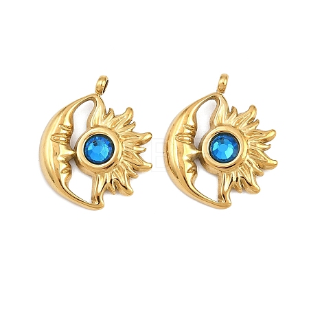 304 Stainless Steel Rhinestone Pendants STAS-Z166-24G-09-1