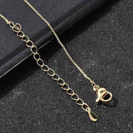 0.8MM Brass Box Chain Necklaces NJEW-G341-02G-1