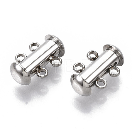 Tarnish Resistant 201 Stainless Steel Slide Lock Clasps STAS-S079-157P-1