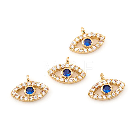 Brass Micro Pave Cubic Zirconia Charms X-ZIRC-G169-07G-1