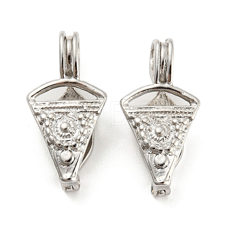 Rack Plating Brass Cage Pendants KK-D050-04P-1
