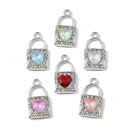 UV Plating Alloy Glass Pendants FIND-K032-30P-1