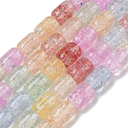 Transparent Crackle Glass Beads Strands GLAA-NH0001-04A-1