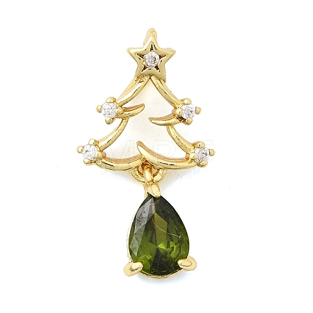 Brass Micro Pave Cubic Zirconia Pendants KK-L258-01G-C02-1