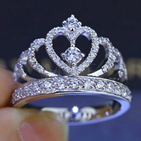 Fashionable Alloy Rhinestone Finger Rings FS-WG5016E-03-1