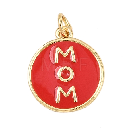 Brass Enamel Pendants KK-L251-02G-C02-1