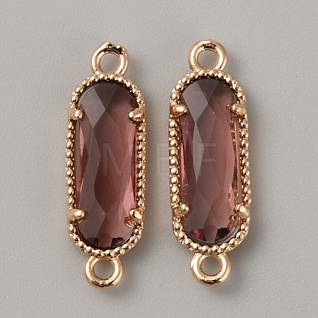 Golden Plated Brass Pave Glass Connector Charms LS-FIND-WH0110-728G-03-1