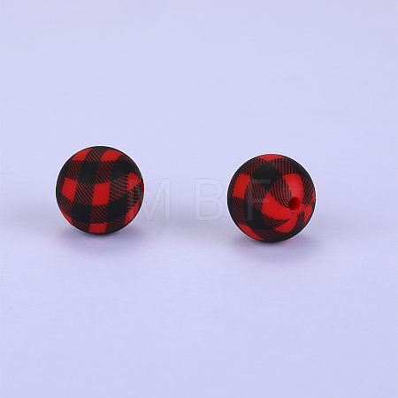Printed Round Silicone Focal Beads SI-JX0056A-44-1