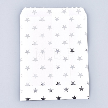 Star Pattern Eco-Friendly Kraft Paper Bags AJEW-M207-G01-02-1