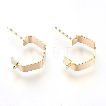 Brass Ear Stud Findings X-KK-S345-022G-1