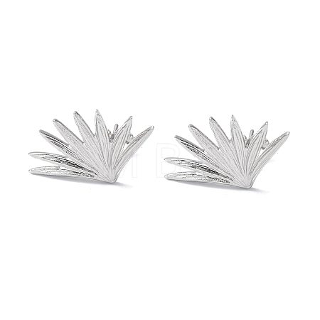 Non-Tarnish 304 Stainless Steel Grass Stud Earrings for Women EJEW-F300-04P-1
