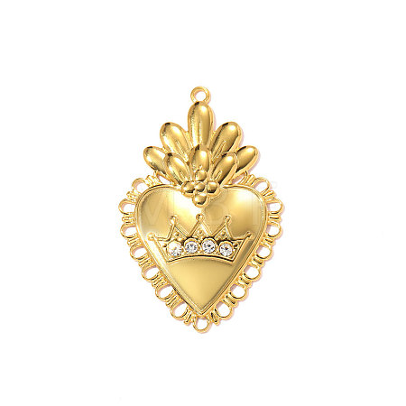 304 Stainless Steel Rhinestone Pendants STAS-OY011-78G-1