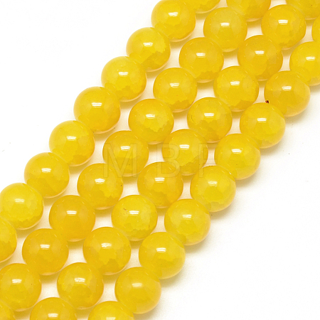 Baking Paint Crackle Glass Bead Strands X-DGLA-Q023-8mm-YS28-1