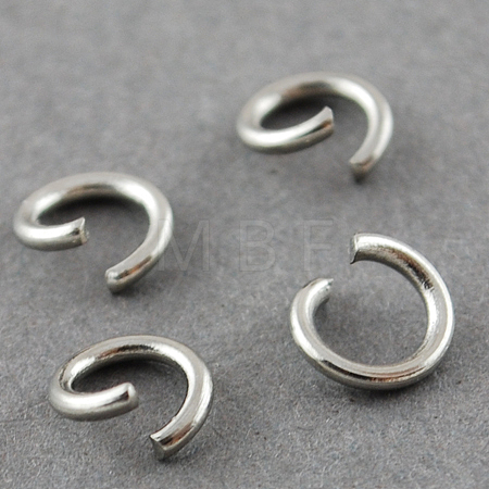 Tarnish Resistant 304 Stainless Steel Open Jump Rings A-STAS-R049-5x0.8mm-1
