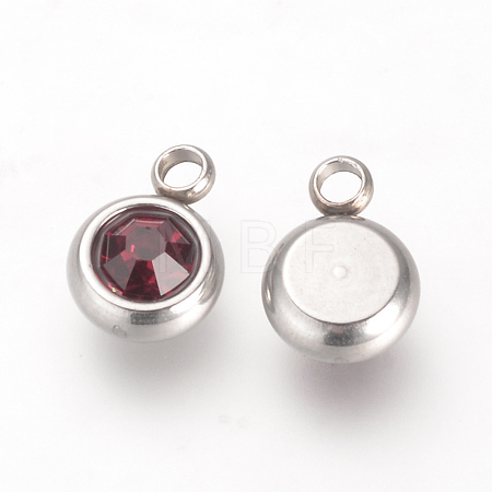 201 Stainless Steel Rhinestone Charms STAS-S068-01-1