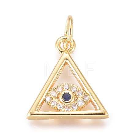 Brass Micro Pave Cubic Zirconia Pendants KK-D156-02G-1